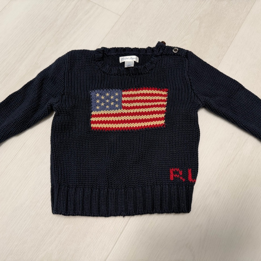 Ralph Lauren Baby Navy Blue Knit Sweater
